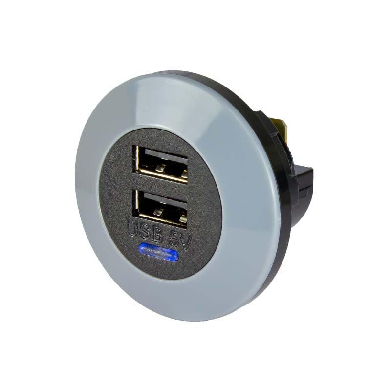 Azimutusb Cargador USB Doble Plano